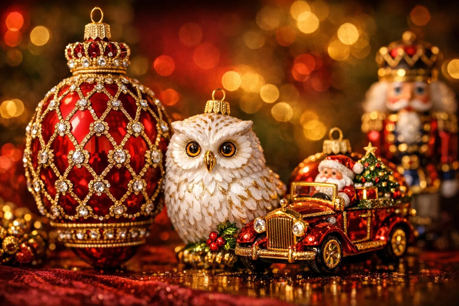 Mundgeblasene Sammlerweihnachtskugeln aus Natronkalkglas in verschiedenen Farben und Mustern