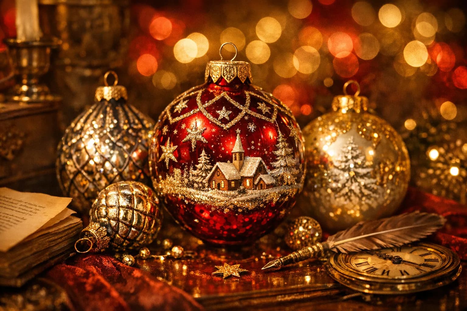 Mundgeblasene Glasweihnachtskugeln in verschiedenen Farben – Geschichte des Weihnachtsbaumschmucks